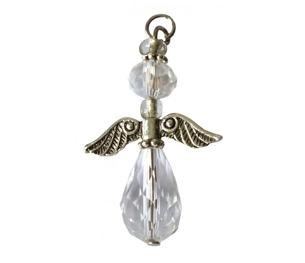 Anhänger - Engel des Lichts- Kristallglasperlen klar 3cm