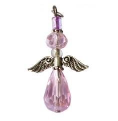 Anhänger -  Engel der Liebe- Kristallglasperlen rose 3cm