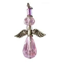 Anhänger - Engel der Liebe- Kristallglasperlen rose 3cm
