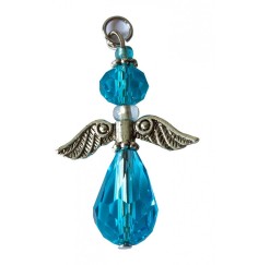 Anhänger -  Engel der Harmonie- Kristallglasperlen türkis 3cm