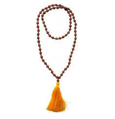 Mala - Rudraksha mit Messingperlen- 54cm - 82 Perlen