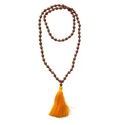 Mala - Rudraksha mit Messingperlen- 54cm - 82 Perlen