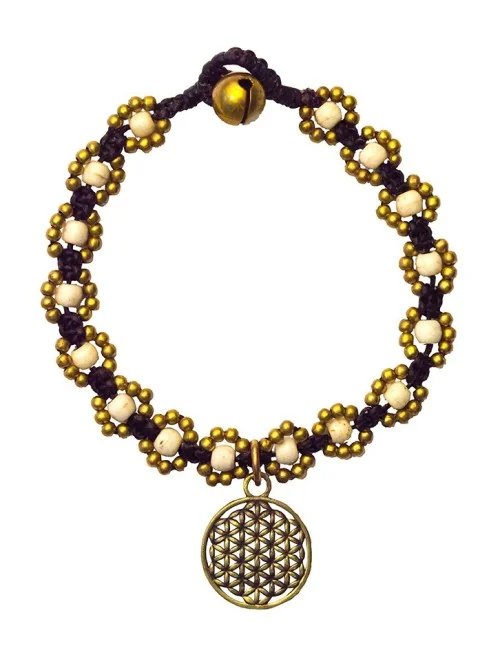 Armband "Flower mit Blume des Lebens" weiß