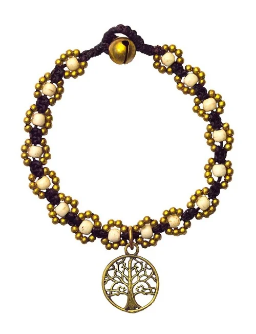 Armband "Flower mit Baum des Lebens" weiß