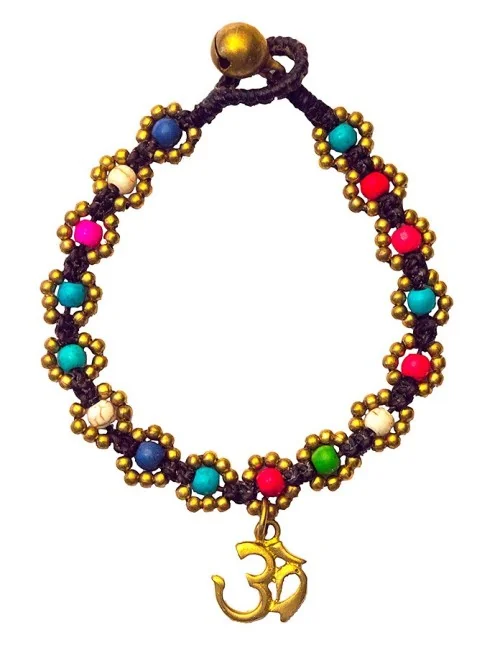 Armband "Flower mit Om" bunt