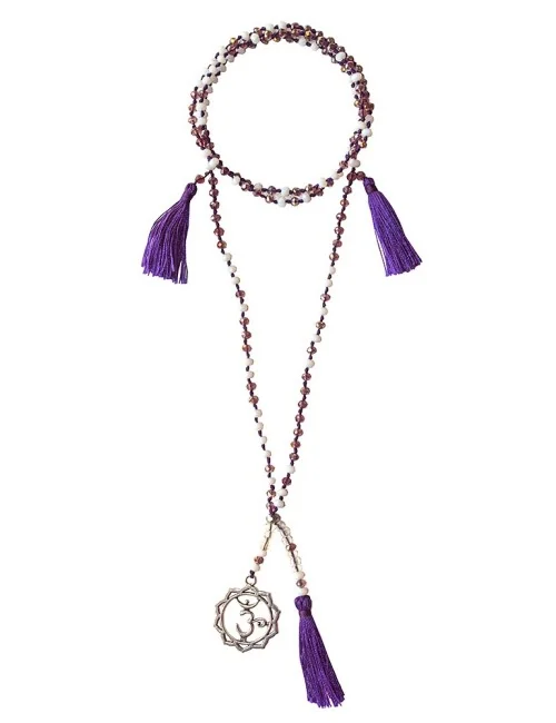 Chakra Mala "Sahasrara Chakra" Glasperlen