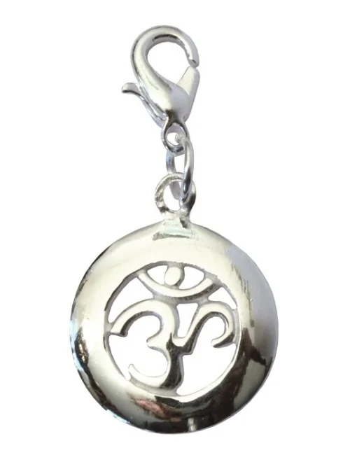 Anhänger Karabiner "OM" Messing-versilbert 1