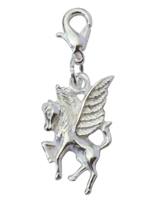 Anhänger Karabiner "Pegasus" Messing-versilbert 2x1cm