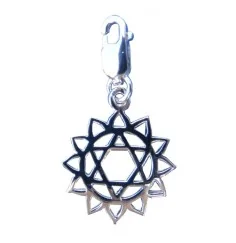 Anhänger - Karabiner -Anahatam Chakra- 1,4cm 925 Silber