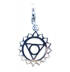 Anhänger - Karabiner -Vishuddhi Chakra- 1,4cm 925 Silber