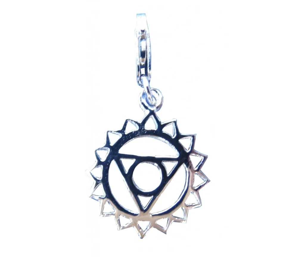 Anhänger - Karabiner -Vishuddhi Chakra- 1,4cm 925 Silber