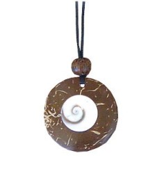 Halskette - Kokosnuss mit Shiva-Eye 3cm