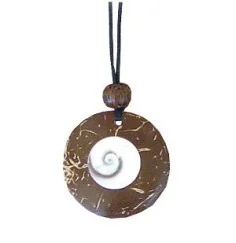 Halskette - Kokosnuss mit Shiva-Eye 3cm