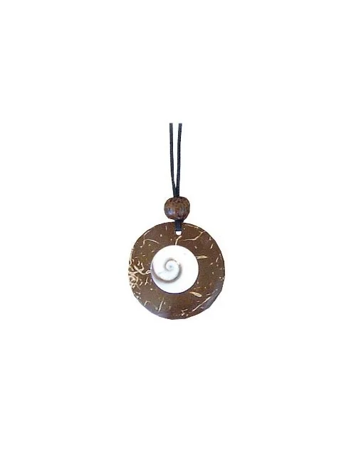 Halskette Kokosnuss mit Shiva-Eye 3cm