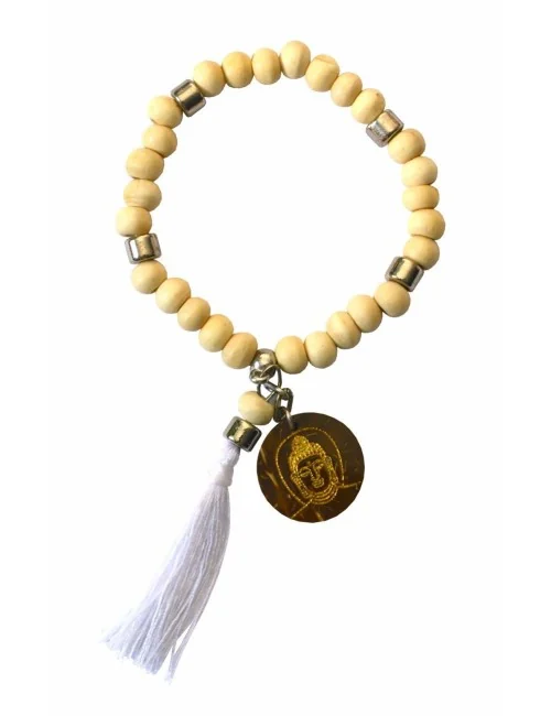 Tikra "Buddha" Holz natur mit 27 Perlen elastisch Ø 6cm