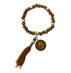 Armband - Tikra - Buddha - Holz braun- 27 Perlen elastisch Ø 6cm