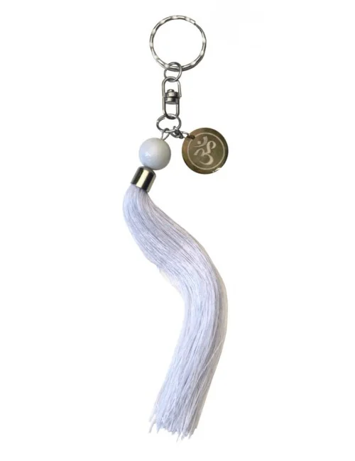Schlüsselanhänger "Om" Nylon weiss 18cm