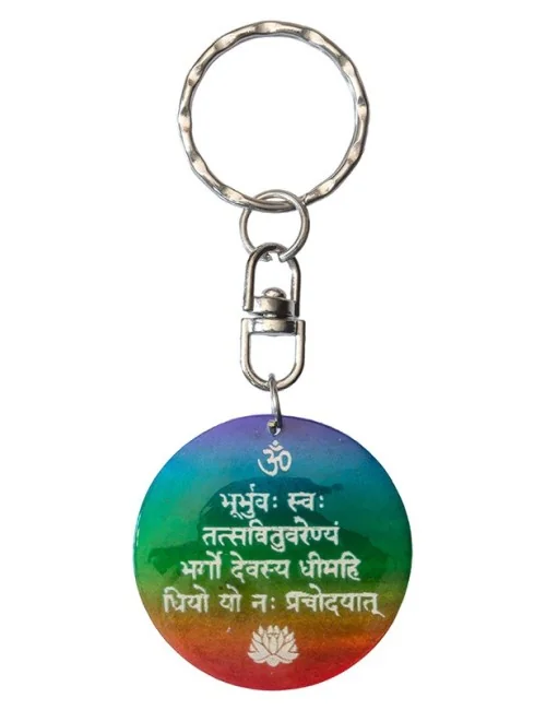 Schlüsselanhänger "Gayatri Mantra" Muschel rainbow 3