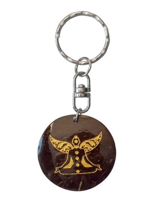 Schlüsselanhänger "Chakra Buddha" Coconut lackiert 3