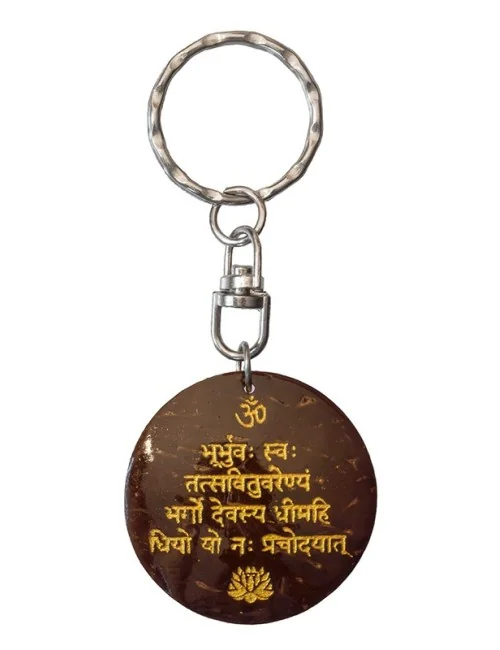 Schlüsselanhänger "Gayatri Mantra" Coconut lackiert 3