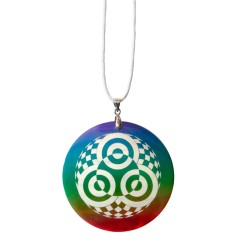 Halskette - Kornkreis Ammersee- Muschel Airbrush rainbow 5cm