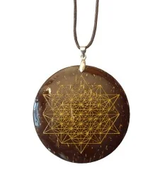 Halskette - Stern Tetraeder- Coconut gold lackiert 5cm