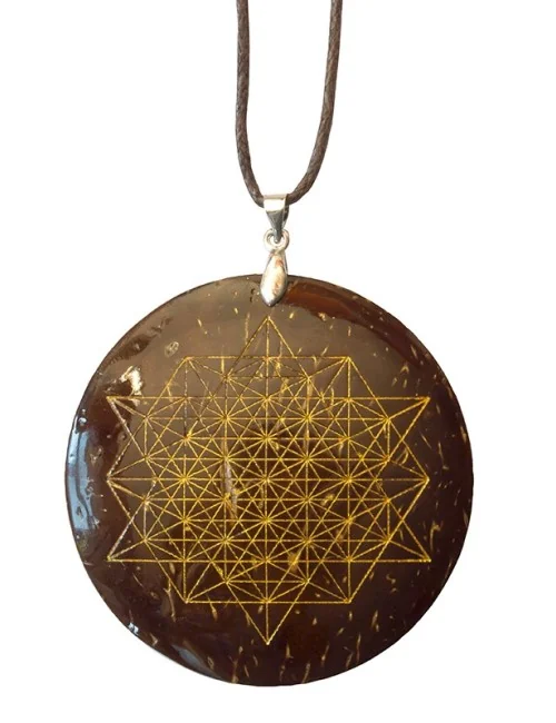 Halskette "Stern Tetraeder" Coconut gold lackiert 5cm