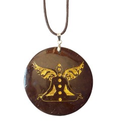 Halskette - Chakra Buddha- Coconut gold lackiert 5cm
