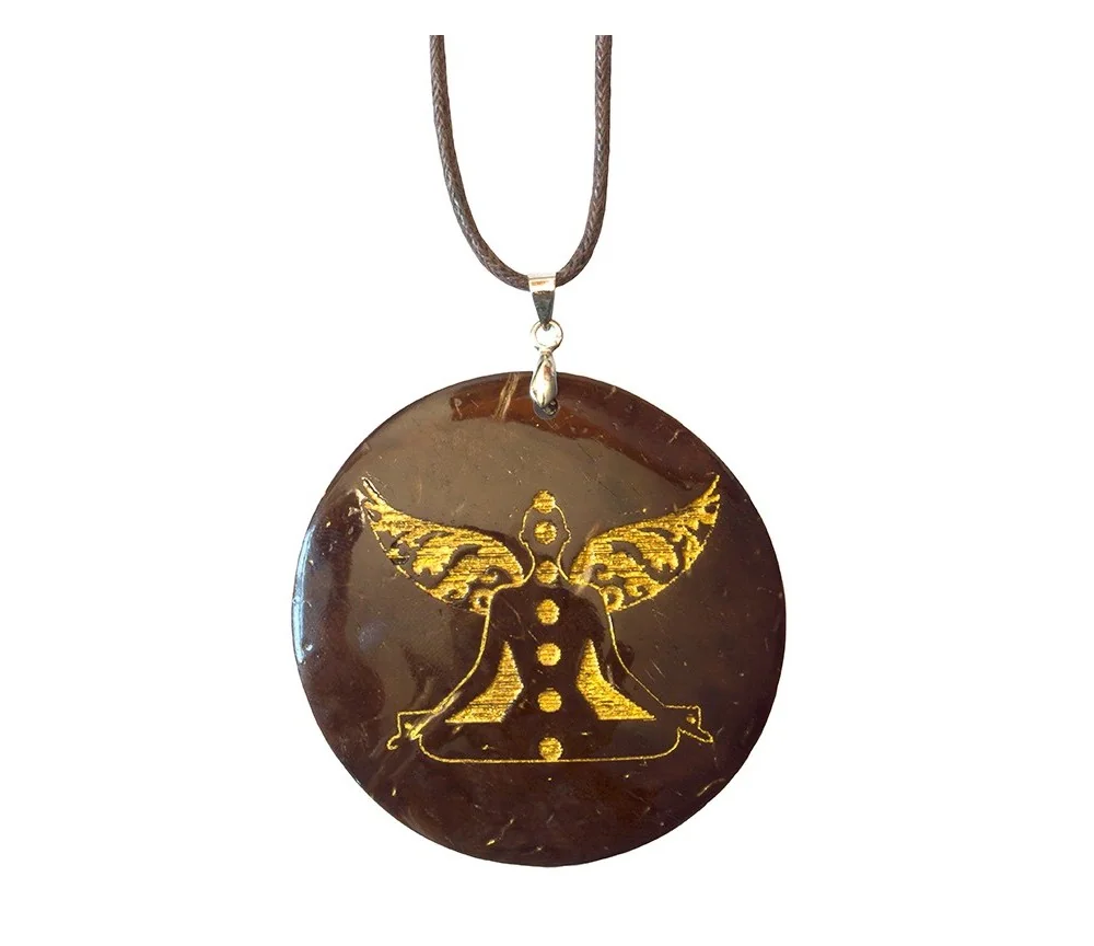 Halskette - Chakra Buddha- Coconut gold lackiert 5cm