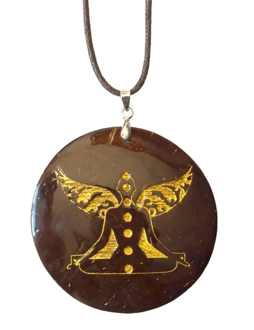 Halskette "Chakra Buddha" Coconut gold lackiert 5cm