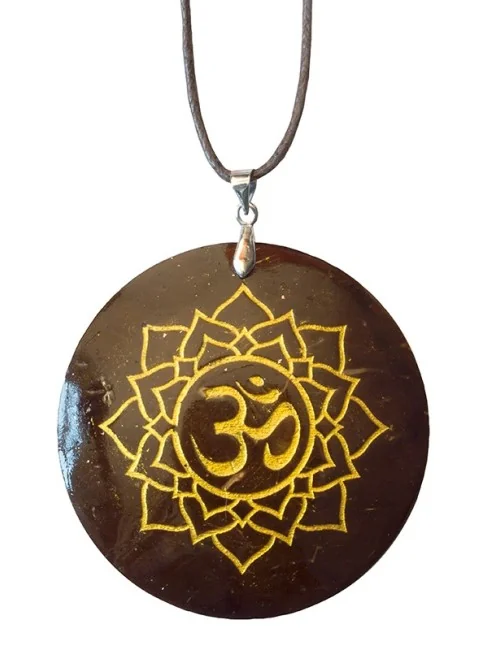 Halskette "Lotus Om" Coconut gold lackiert 5cm