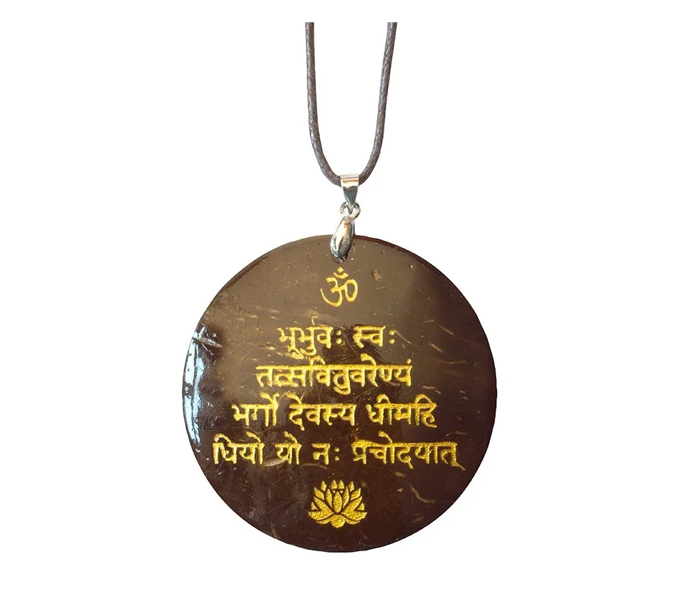 Halskette - Gayatri Mantra- Coconut gold lackiert 5cm