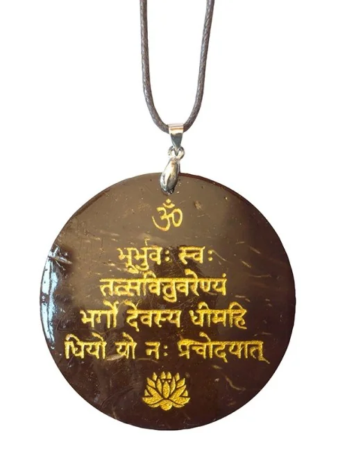 Halskette "Gayatri Mantra" Coconut gold lackiert 5cm