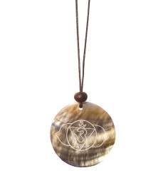 Halskette - Muschel mit Gravur - Ajna Chakra- 4cm