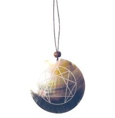 Halskette - Muschel mit Gravur - Enneagramm- 6cm