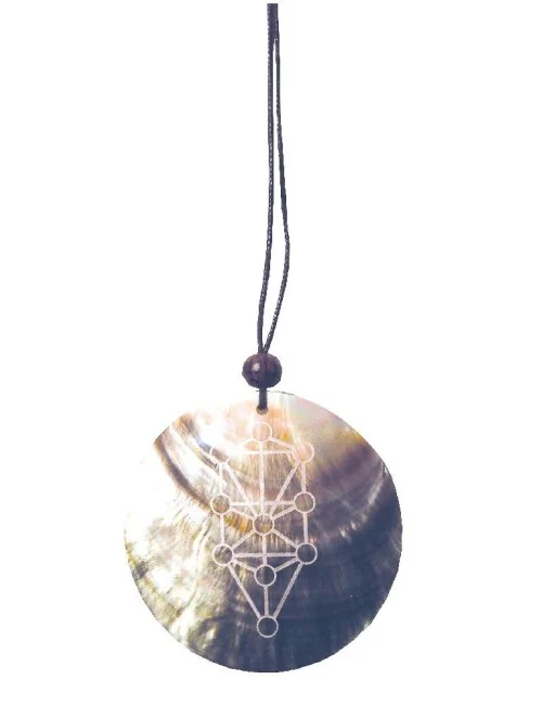 Muschelschmuck mit Gravur "Kabbalah-Lebensbaum" 6cm
