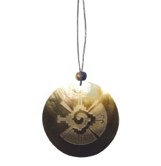 Halskette - Muschel mit Gravur - Hunab Ku- 6cm