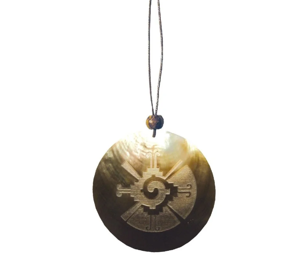 Halskette - Muschel mit Gravur - Hunab Ku- 6cm