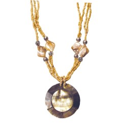 Halskette - Muschelmosaik - Mother of Pearl- 6cm natur