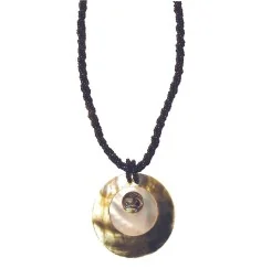 Halskette - Muschelmosaik - Mother of Pearl- 6cm schwarz