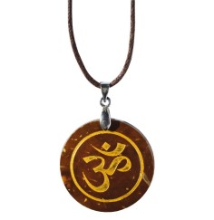 Halskette - Gravur -OM- Kokus Ø3cm