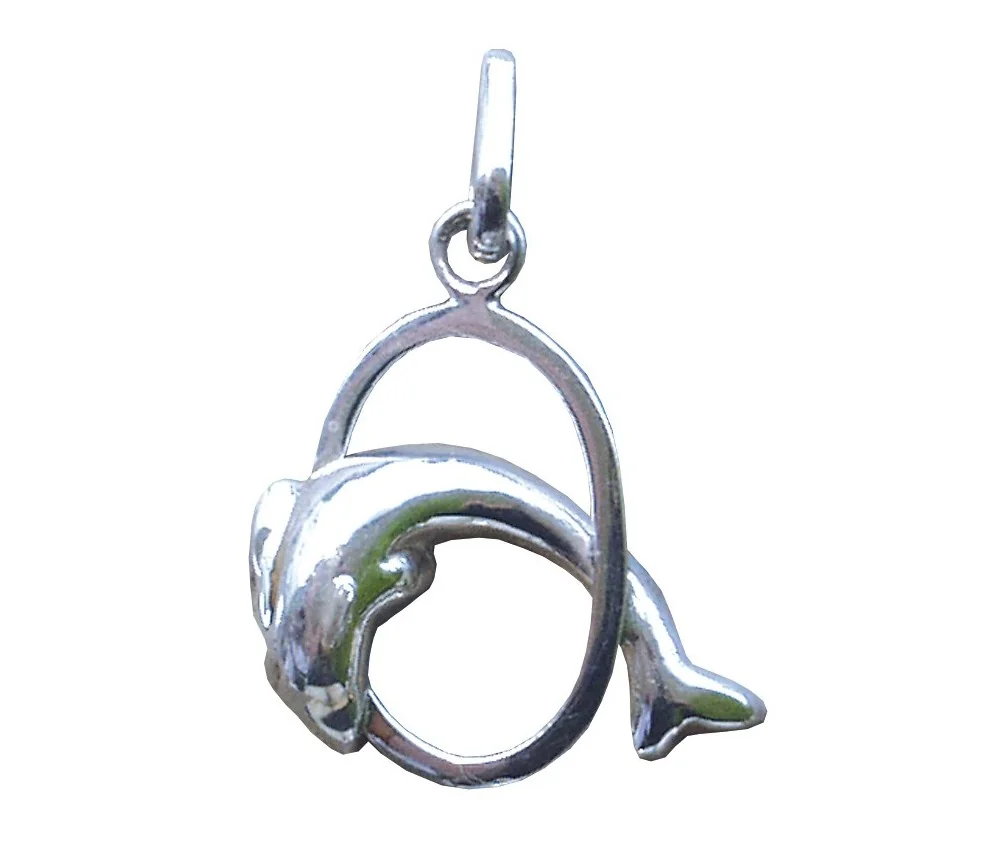 Anhänger - Delphin im Kreis- 925 Silber 2,2g
