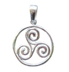 Anhänger -  Keltische -Triskele im Kreis- 2cm 925 Silber 2,5g