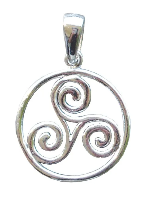 Keltische "Triskele im Kreis" 2cm Silber 925 2