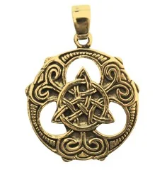 Anhänger - Keltischer Dreiecksknoten- 2,5cm Messing