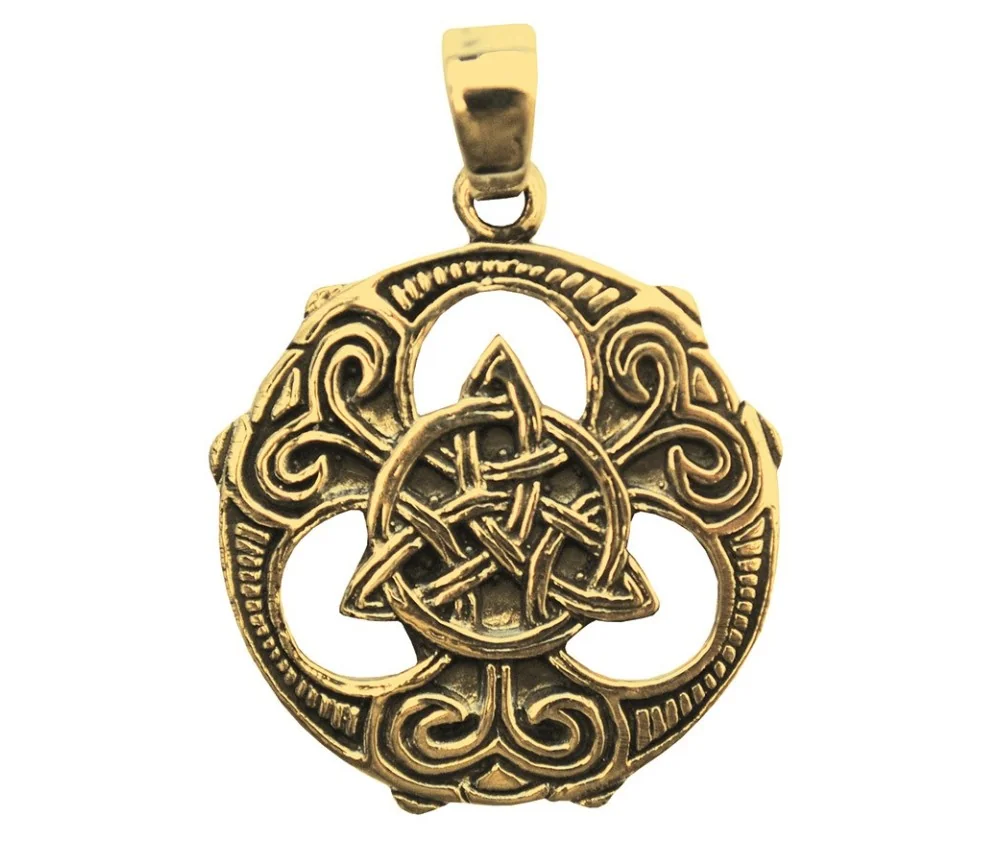 Anhänger - Keltischer Dreiecksknoten- 2,5cm Messing