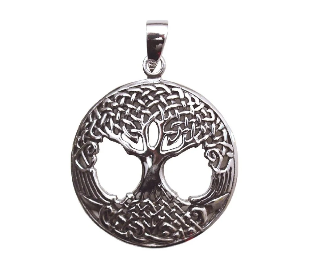 Anhänger - Keltischer Lebensbaum- Messing versilbert