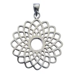 Anhänger - Sahasrara Lotus- Messing versilbert