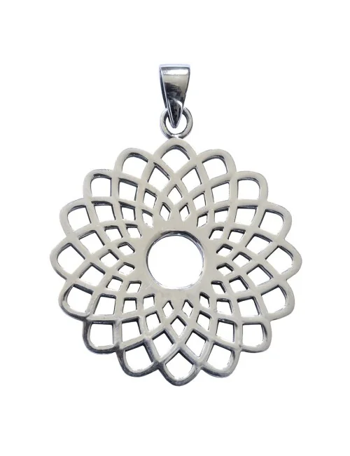 Anhänger "Sahasrara Lotus" Messing versilbert