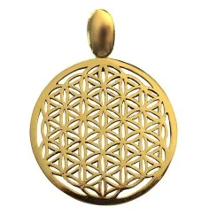 Anhänger - Blume des Lebens- gross 3,6cm Messing